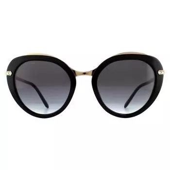 Овальные черные серые солнцезащитные очки с градиентом Bvlgari, черный