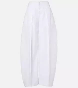Овальные хлопковые брюки с широкими штанинами Jacquemus, белый