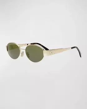 Овальные металлические солнцезащитные очки Triomphe Celine, цвет Spall Smk