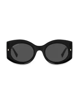 Овальные солнцезащитные очки 51MM Dsquared2, черный