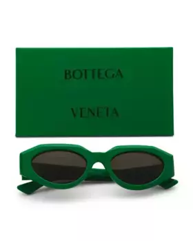 Овальные солнцезащитные очки 52 мм Bottega Veneta, зеленый