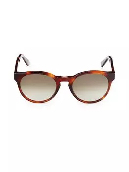 Овальные солнцезащитные очки 52MM Ferragamo, цвет Tortoise