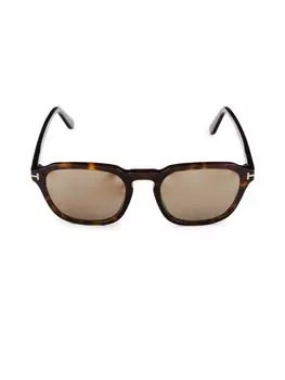 Овальные солнцезащитные очки 52MM Tom Ford, коричневый