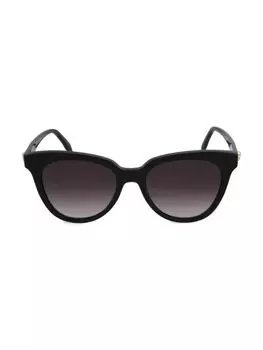 Овальные солнцезащитные очки 53MM Alexander Mcqueen, черный