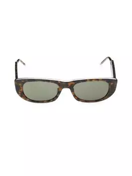 Овальные солнцезащитные очки 53MM Thom Browne, цвет Tortoise