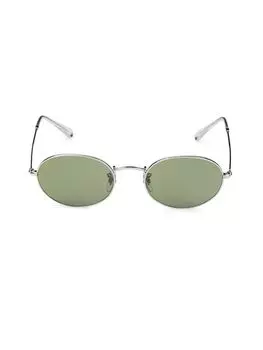 Овальные солнцезащитные очки 54MM Ray-Ban, серебро