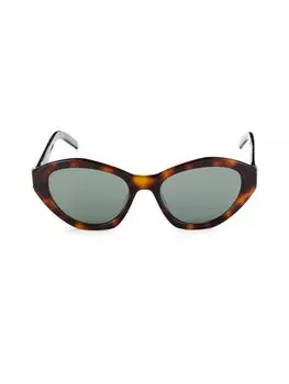 Овальные солнцезащитные очки 54MM Saint Laurent, цвет Havana