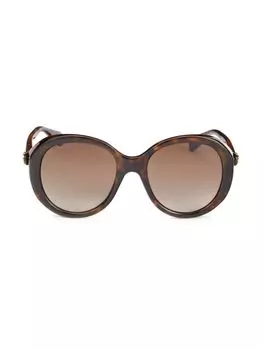 Овальные солнцезащитные очки 55MM Gucci, цвет Havana