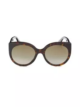 Овальные солнцезащитные очки 55MM Gucci, цвет Havana