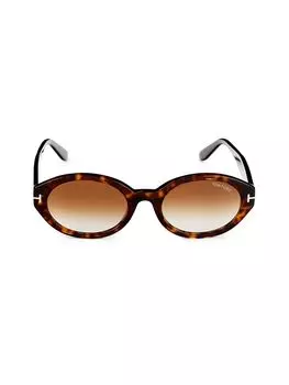Овальные солнцезащитные очки 55MM Tom Ford, цвет Havana