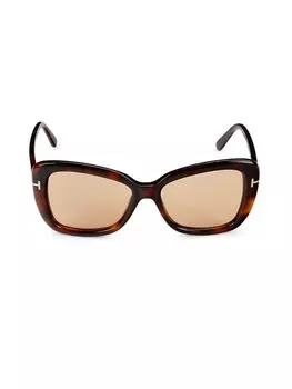 Овальные солнцезащитные очки 55MM Tom Ford, цвет Havana