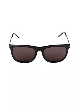 Овальные солнцезащитные очки 56MM Saint Laurent, черный