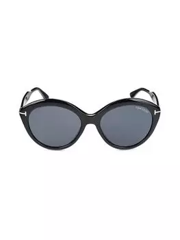 Овальные солнцезащитные очки 56MM Tom Ford, черный