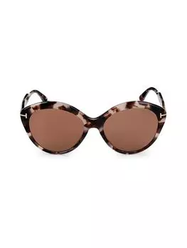 Овальные солнцезащитные очки 56MM Tom Ford, цвет Havana