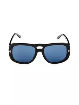 Овальные солнцезащитные очки 56MM Tom Ford, цвет Black Blue