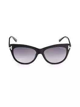 Овальные солнцезащитные очки 56MM Tom Ford, черный