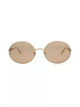 Овальные солнцезащитные очки 57MM Alaa, золото