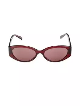 Овальные солнцезащитные очки 57MM Coach, цвет Transparent Red