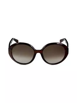 Овальные солнцезащитные очки 57MM Ferragamo, цвет Crystal Brown