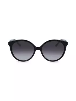 Овальные солнцезащитные очки 58MM Ferragamo, черный