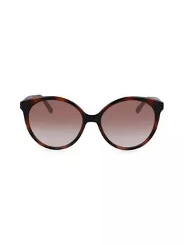 Овальные солнцезащитные очки 58MM Ferragamo, цвет Tortoise