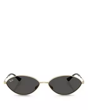 Овальные солнцезащитные очки, 59 мм Ray-Ban, золотой