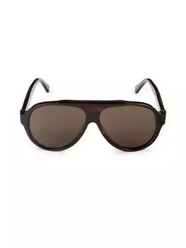 Овальные солнцезащитные очки 59MM Moncler, цвет Havana Brown