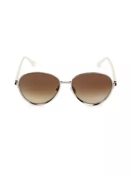 Овальные солнцезащитные очки 59MM Tom Ford, коричневый