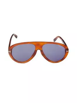 Овальные солнцезащитные очки 60MM Tom Ford, цвет Havana