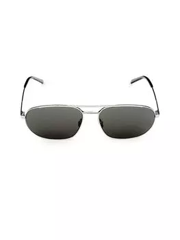 Овальные солнцезащитные очки 61MM Saint Laurent, черный