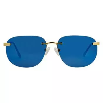 Овальные солнцезащитные очки без оправы Porta Romana PR1009 100B Серебристый/Золотой/Красный 57 мм PR1009, мультиколор