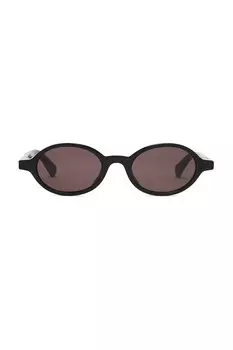 Овальные солнцезащитные очки Bottega Veneta, black & grey