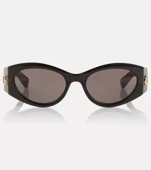 Овальные солнцезащитные очки gg Gucci, черный