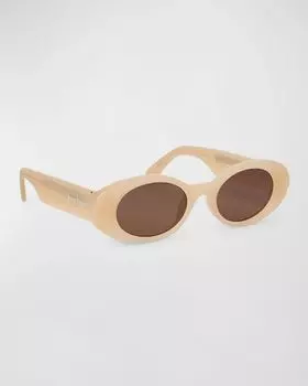 Овальные солнцезащитные очки Gilroy Sand из ацетата песка Palm Angels, цвет Sand Brown