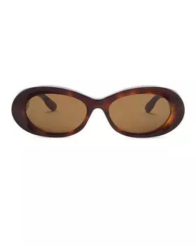 Овальные солнцезащитные очки Gucci, цвет Havana