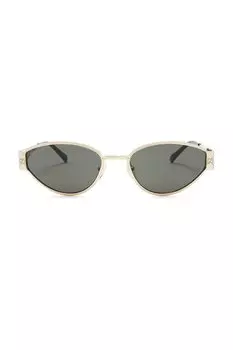 Овальные солнцезащитные очки Gucci, gold & grey