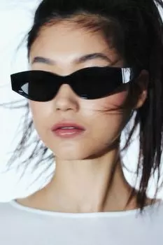 Овальные солнцезащитные очки H&M, черный