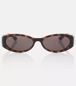 Овальные солнцезащитные очки Interlocking G Gucci, коричневый