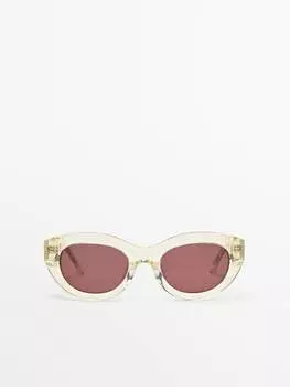 Овальные солнцезащитные очки Massimo Dutti, желтый