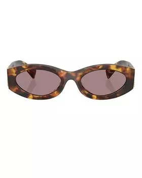 Овальные солнцезащитные очки Miu Miu, цвет Havana Honey