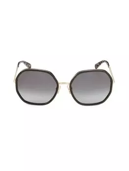 Овальные солнцезащитные очки Nicola 58MM Kate Spade New York, темно-серый
