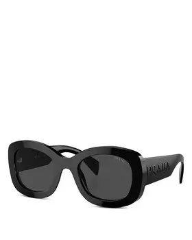 Овальные солнцезащитные очки Prada, 55 мм, черный