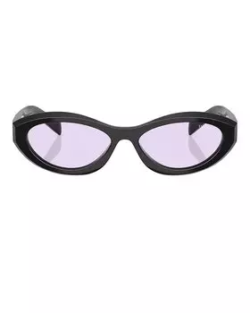 Овальные солнцезащитные очки Prada, черный