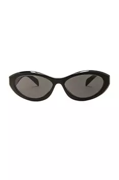 Овальные солнцезащитные очки Prada, черный