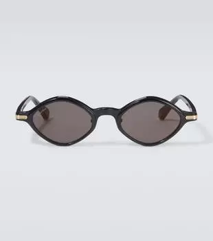 Овальные солнцезащитные очки Premire de Cartier Cartier Eyewear Collection, Black-Black-Grey