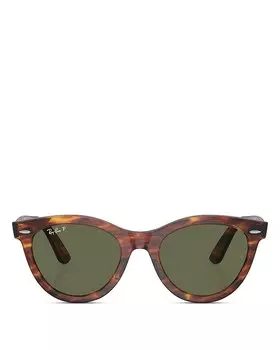 Овальные солнцезащитные очки Ray-Ban, 54 мм, коричневый