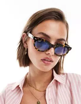 Овальные солнцезащитные очки Ray-Ban Wayfarer светло-черепахового цвета