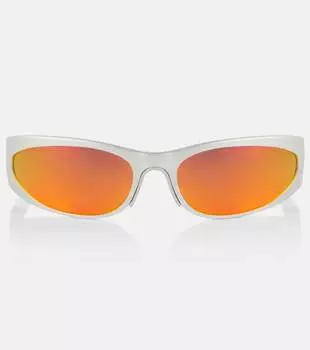 Овальные солнцезащитные очки reverse xpander Balenciaga, серебро