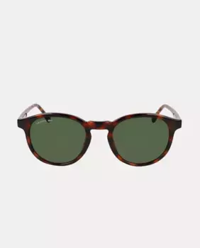 Овальные солнцезащитные очки с инжекцией Lacoste, темно-коричневый