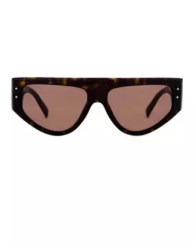 Овальные солнцезащитные очки с плоским верхом Dolce & Gabbana, цвет Havana